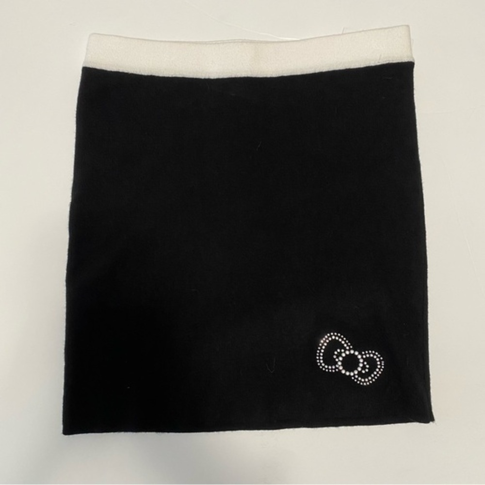 NWT Hello Kitty Deadstock Black‎ Embellished Knit Mini Skirt M Kawaii Girlhood